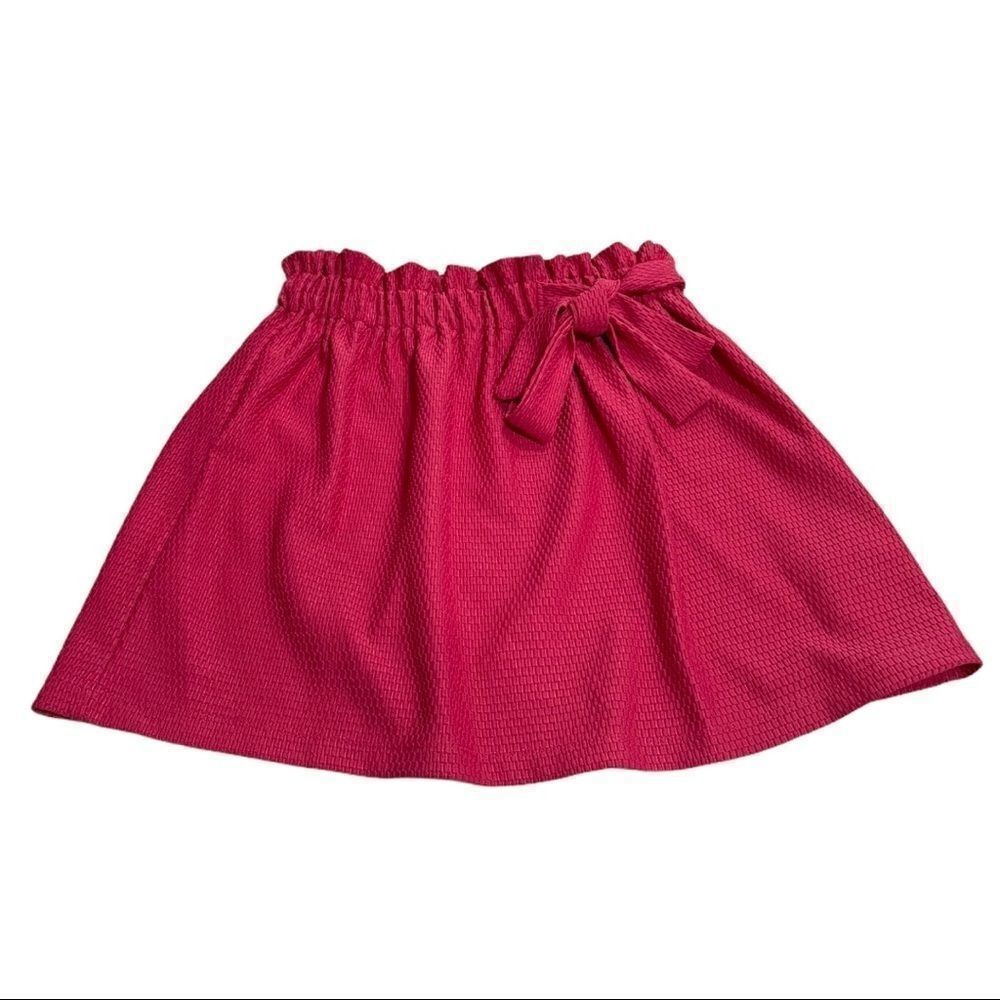 𝅺ASOS Textured Pink Paper Bag Waist Mini Skirt Sz 4